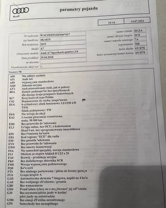 Audi A7 cena 209000 przebieg: 110000, rok produkcji 2018 z Wojnicz małe 211